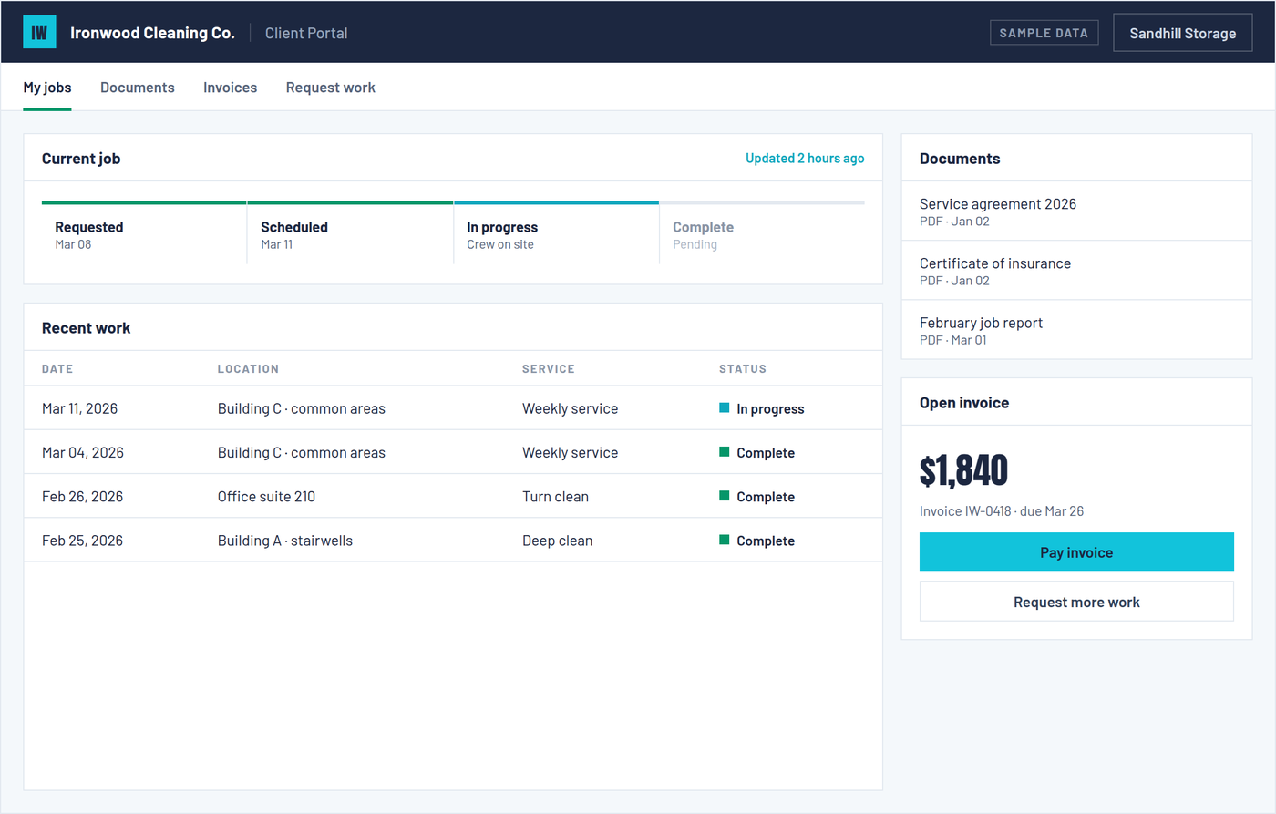 Example of a client portal tool built by OmniReach Media