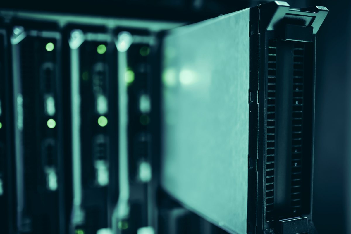 Server rack hardware powering fast, secure website hosting