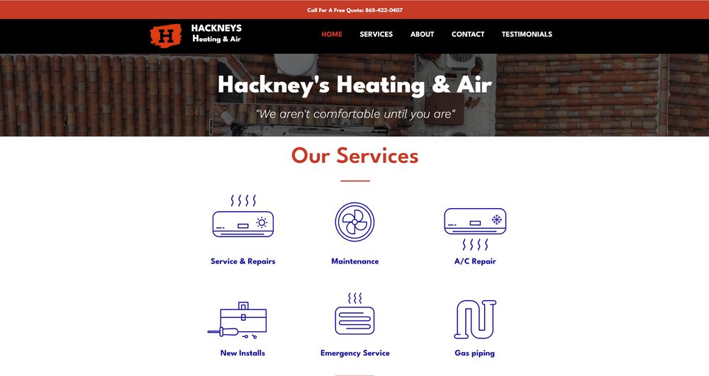 Website OmniReach Media built for Hackney's HVAC