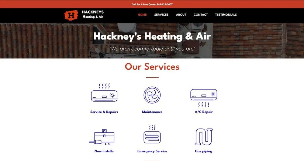Website OmniReach Media built for Hackney's HVAC